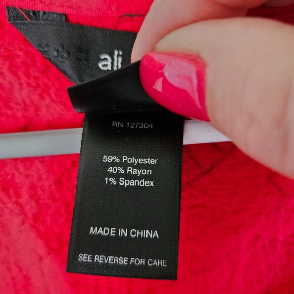 Ali Miles Woman Size XL Tunic Asymmetric Hem Roll Tab Sleeve Center Pleat Color - Picture 7 of 8